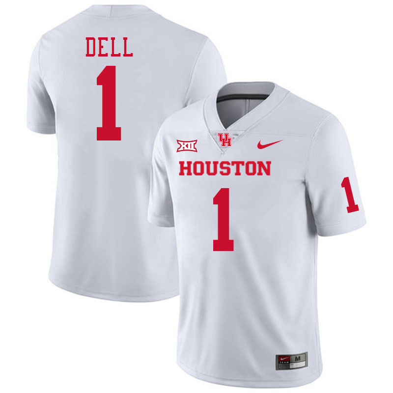 Houston Cougars #1 Tank Dell College Football Jerseys Stitched Sale-White